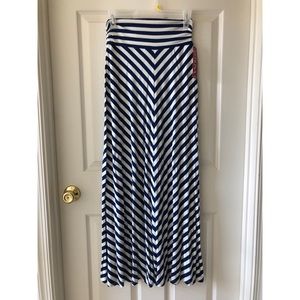 NWT Merona Blue|White Striped Maxi Skirt